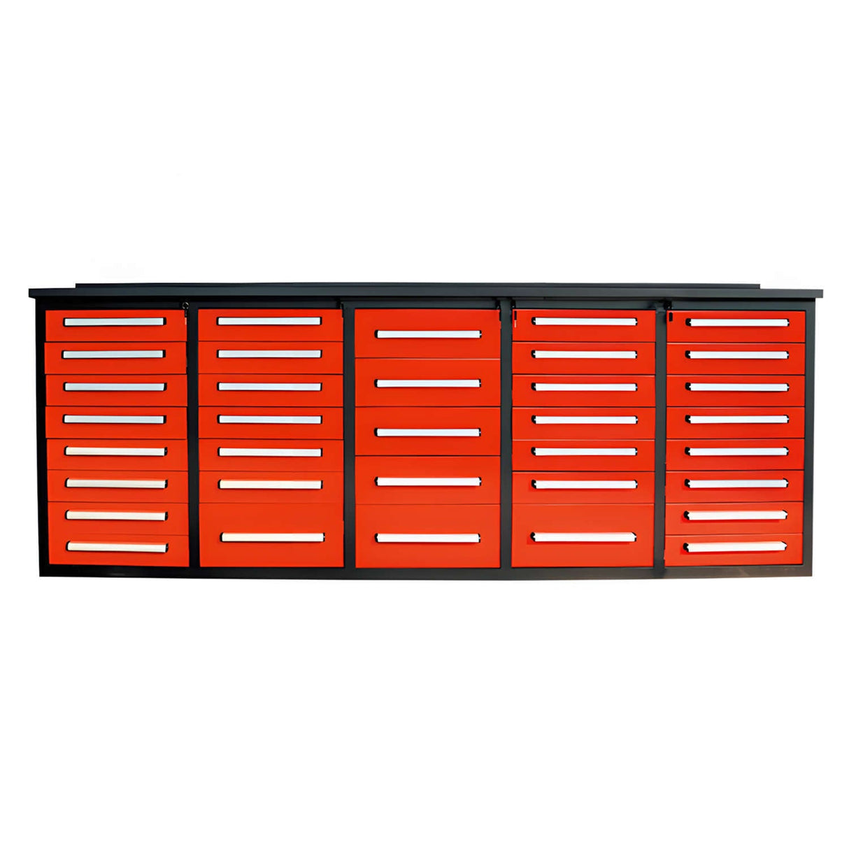 10' 35-Drawer Workbench Storage Cabinet with Stainless-Steel Top