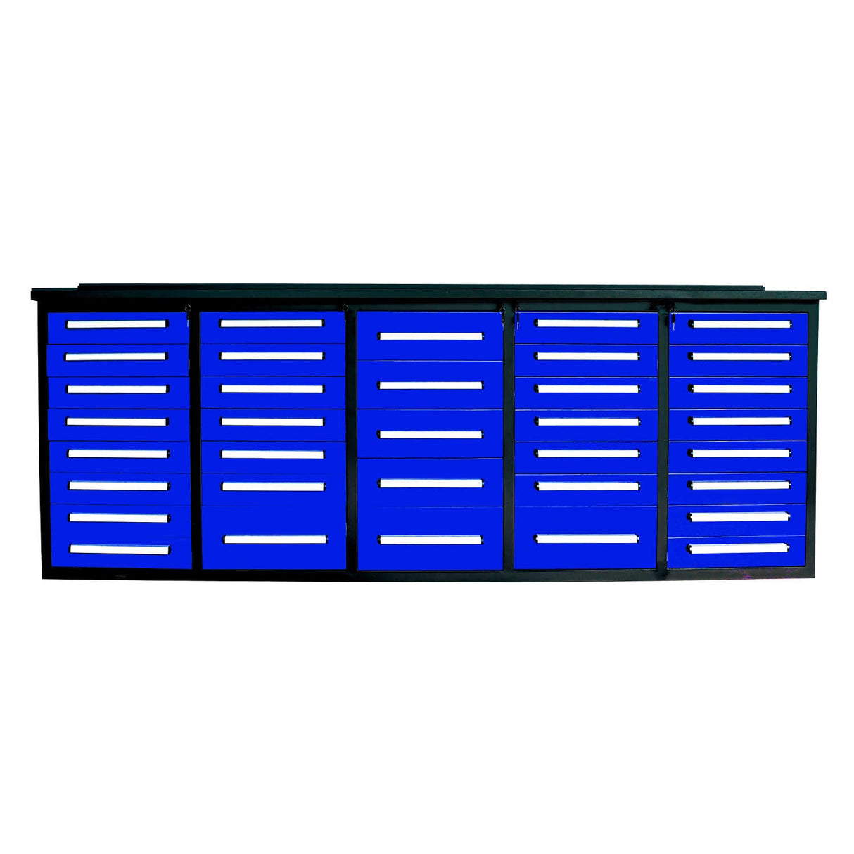 10' 35-Drawer Workbench Storage Cabinet with Stainless-Steel Top