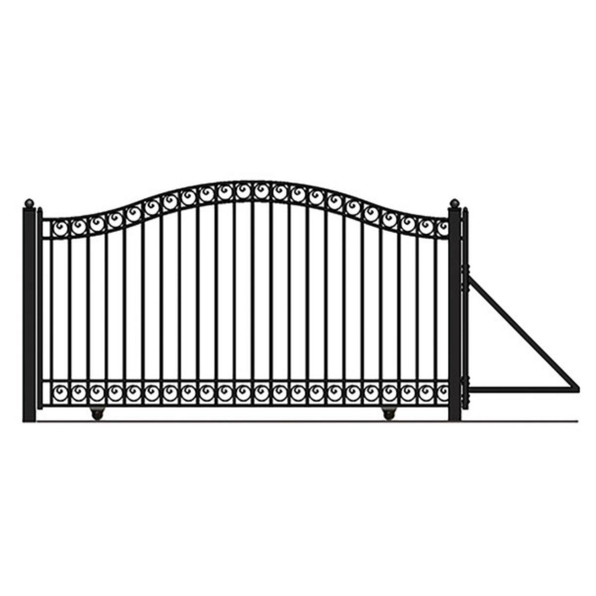 ALEKO 12' × 6' Galvanized-Steel Sliding Driveway Gate
