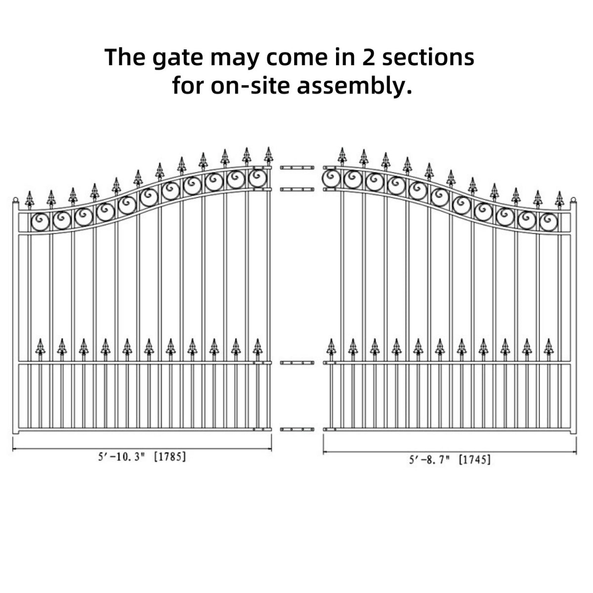 ALEKO 12' × 6' Galvanized-Steel Sliding Driveway Gate