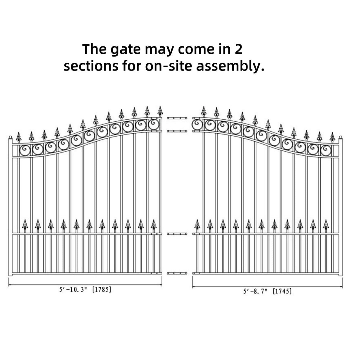ALEKO 12' × 6' Galvanized-Steel Sliding Driveway Gate