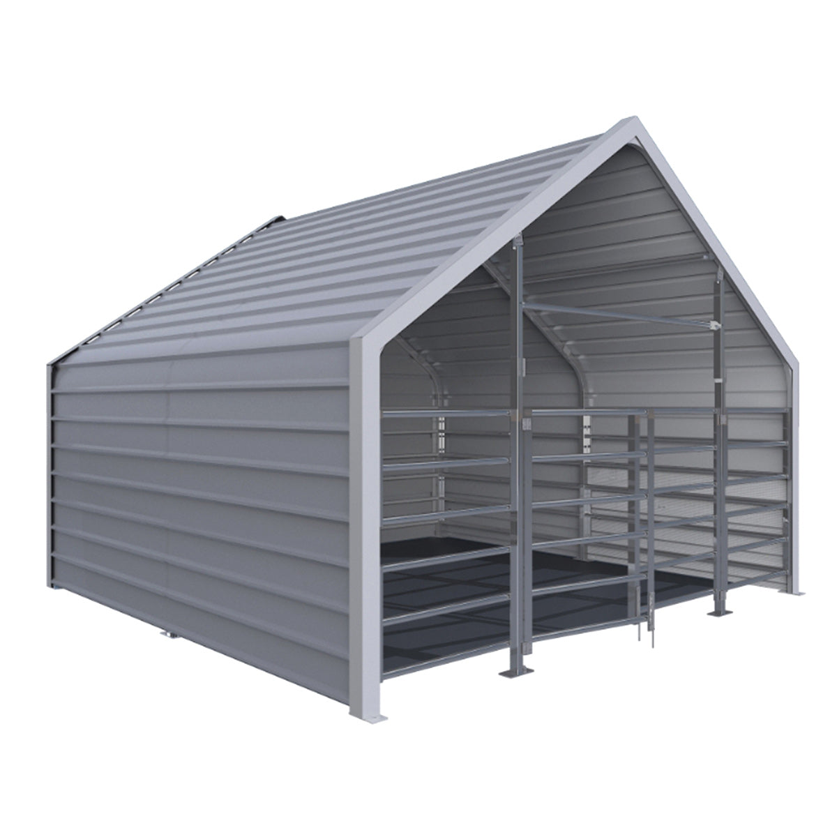 Chery Industrial 13' × 13' Metal Livestock Shelter with Full Rear Wall — product view 1