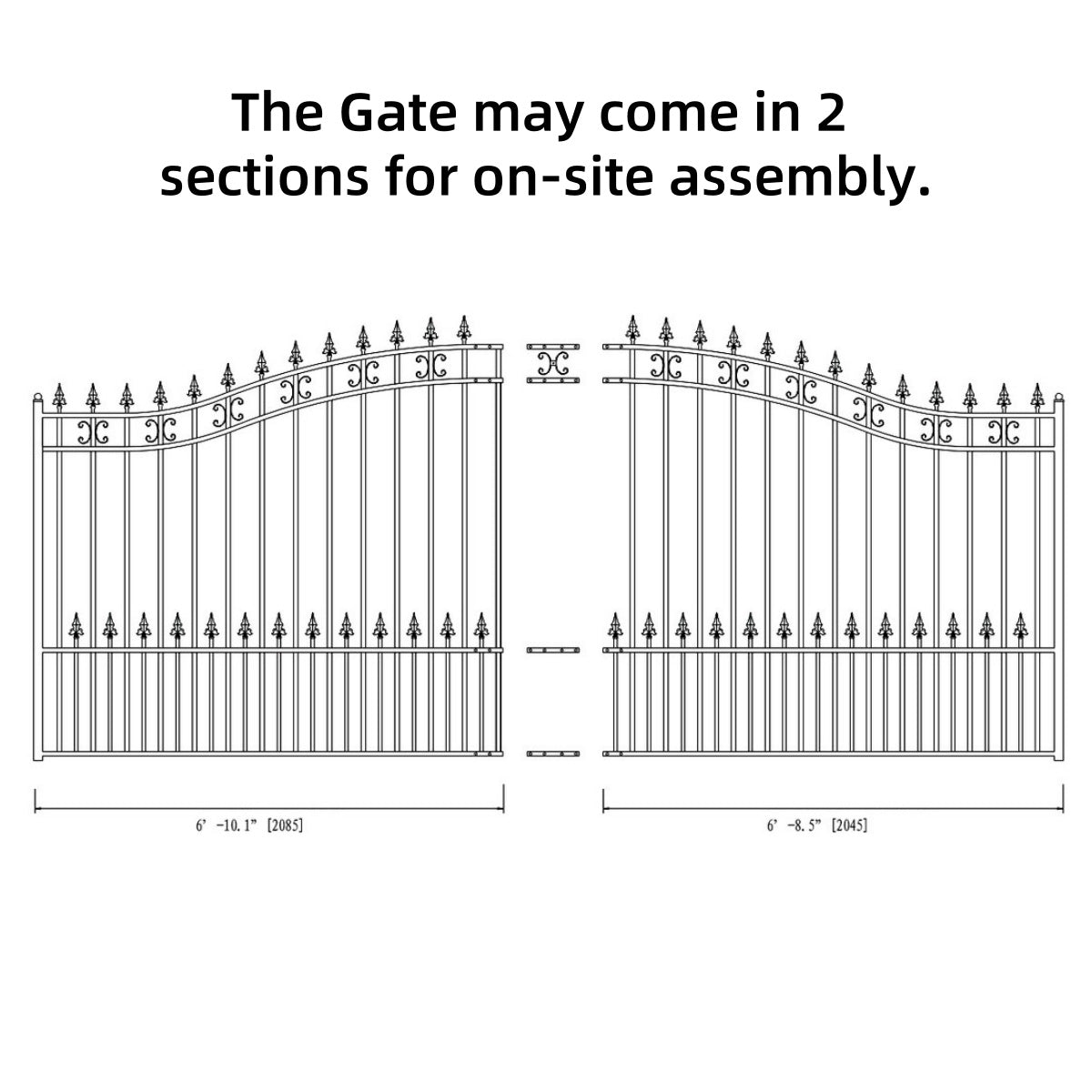 ALEKO 14' × 6' Galvanized-Steel Sliding Driveway Gate