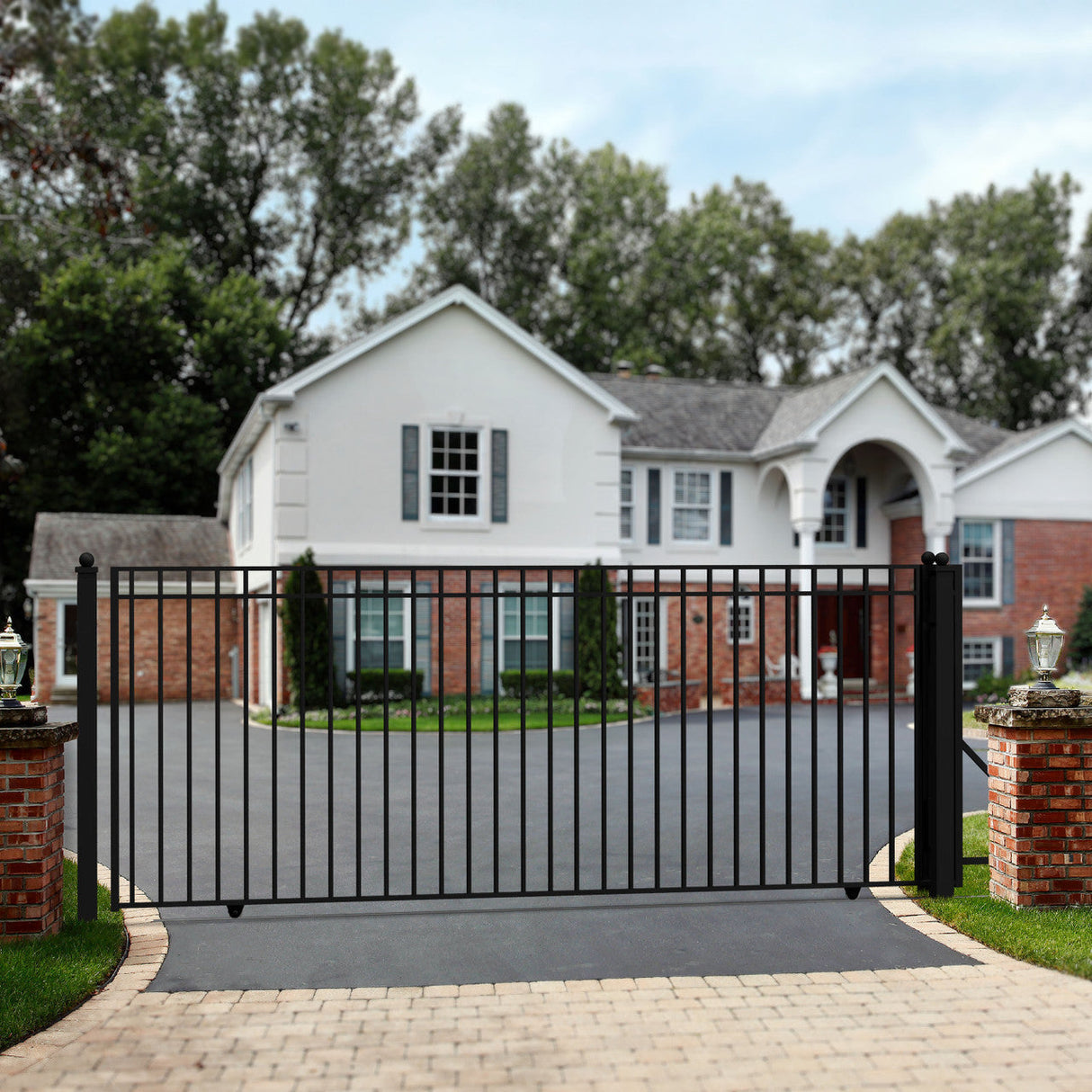 ALEKO 14' × 6' Galvanized-Steel Sliding Driveway Gate