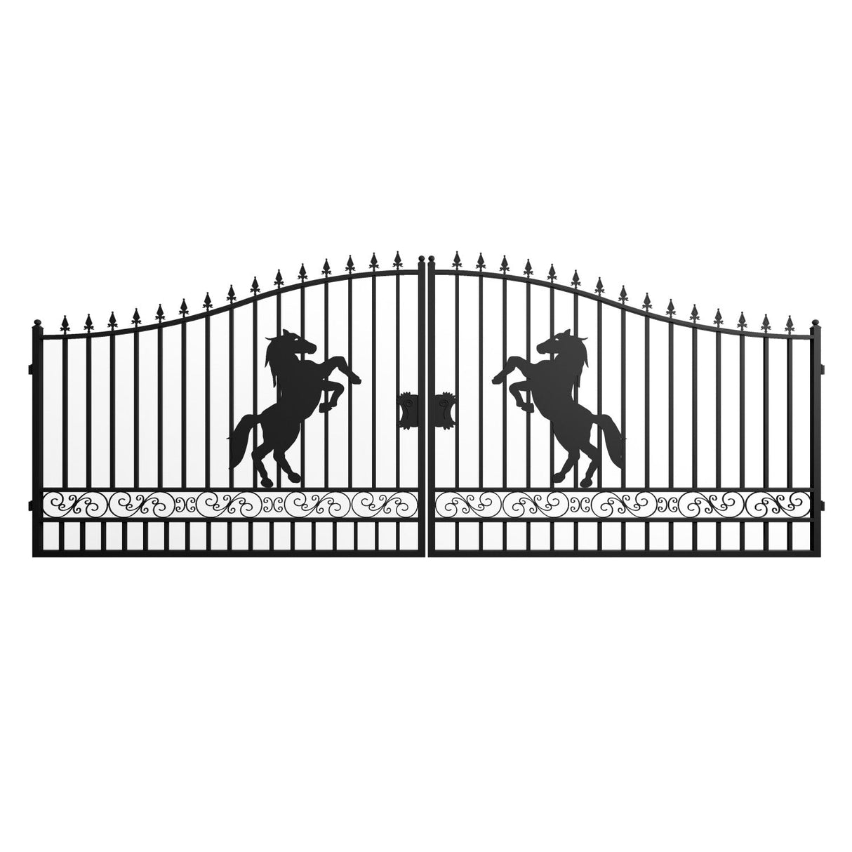 18' × 8' Heavy-Duty Steel Dual-Swing Driveway Gate