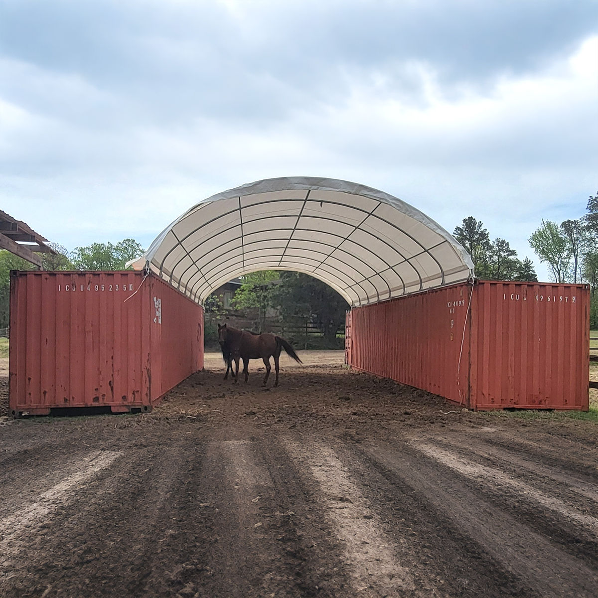 20' × 40' Shipping-Container Canopy Shelter