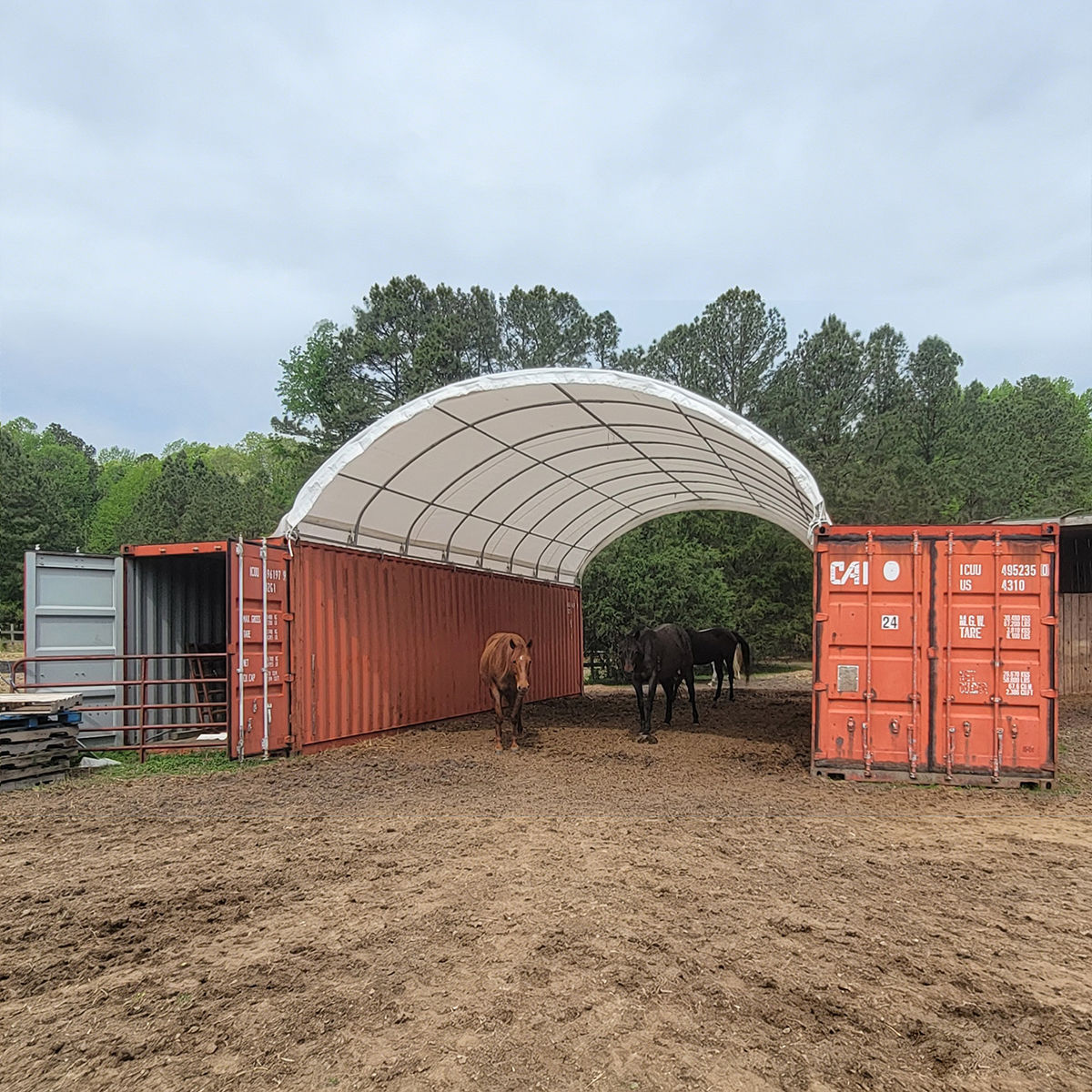 20' × 40' Shipping-Container Canopy Shelter