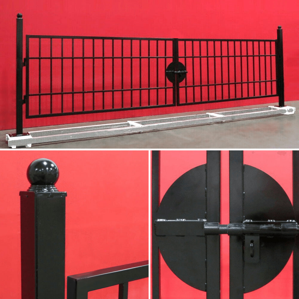 20' Galvanized-Steel Dual-Swing Farm Driveway Gate with Posts, Hinges & Lock