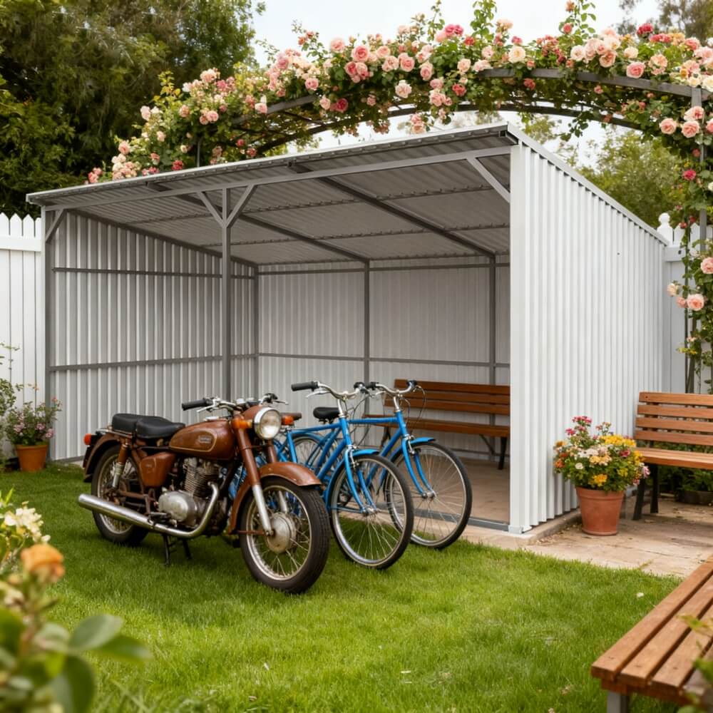 Chery Industrial 20' × 12' Heavy-Duty Metal Livestock Run-In Shed