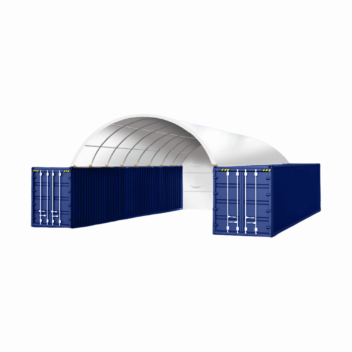 Gold Mountain 20' × 40' Dome Container Shelter with Closed PE Rear Panel