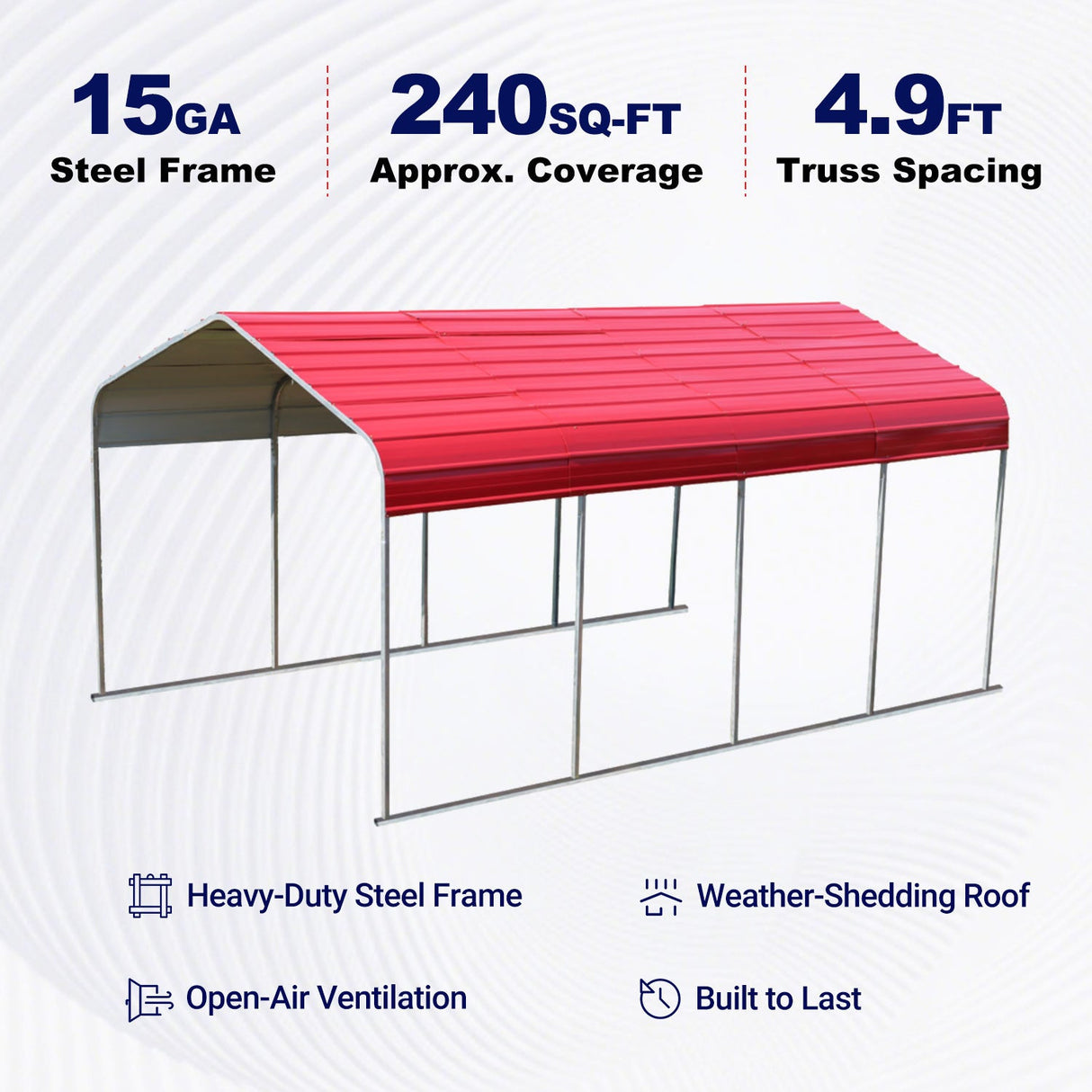 Classic 12' × 20' Galvanized-Steel Carport
