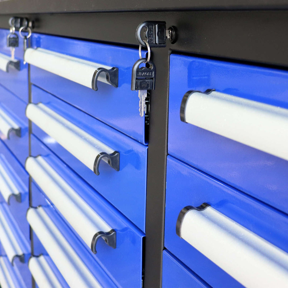10' 35-Drawer Workbench Storage Cabinet with Stainless-Steel Top