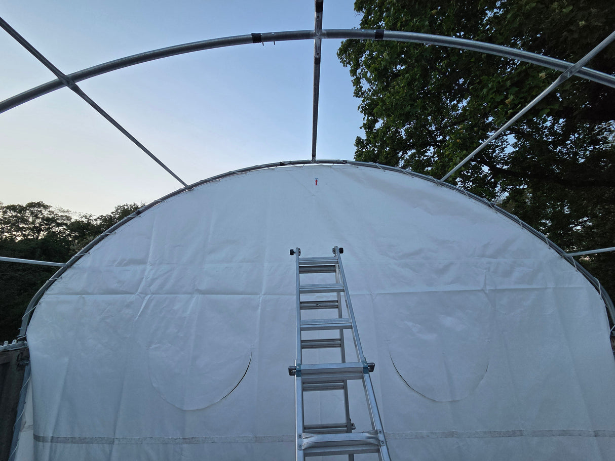 White 300 GSM PE Rear Panel Kit for 20'-Wide Container Shelters