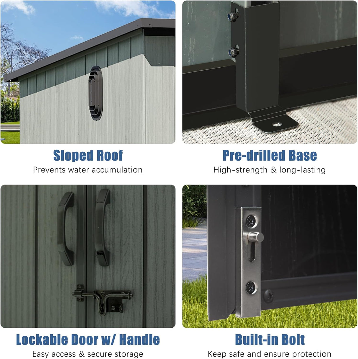 6' × 9' Outdoor Resin Storage Shed with Windows, Skylight & Ventilation
