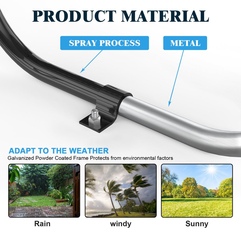 46" Round Heavy-Duty Coated-Steel Picnic Table with Umbrella Hole