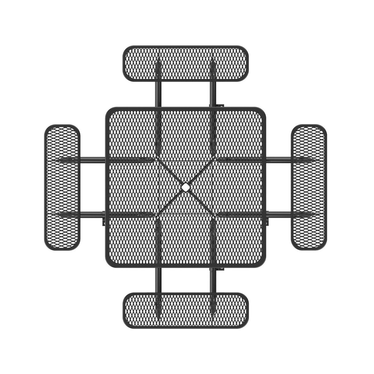 46" Square Heavy-Duty Coated-Steel Picnic Table with Umbrella Hole