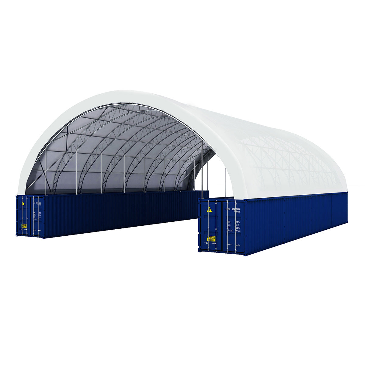 60' × 80' × 15' Double-Truss Container Canopy Shelter