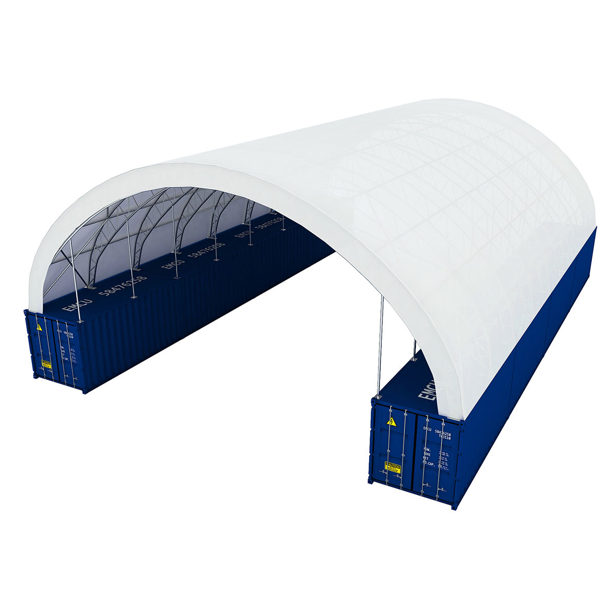 60' × 80' × 15' Double-Truss Container Canopy Shelter