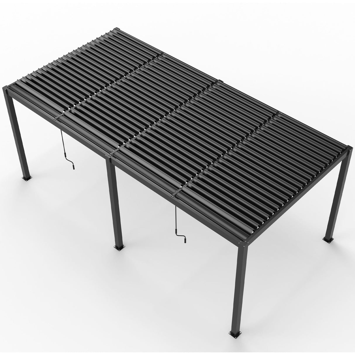 Premium Adjustable Aluminum Louvered Pergola with Integrated Drainage – Black