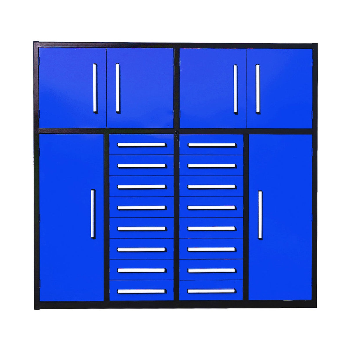 7' Garage Storage Workbench System with 16 Drawers & 4 Cabinets