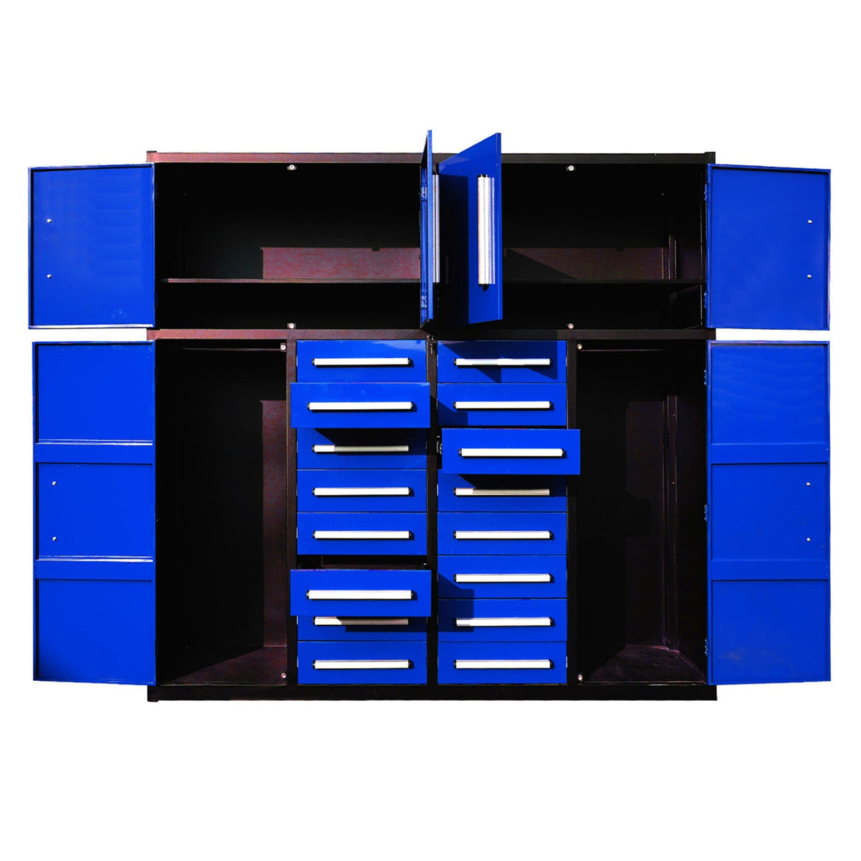 7' Garage Storage Workbench System with 16 Drawers & 4 Cabinets