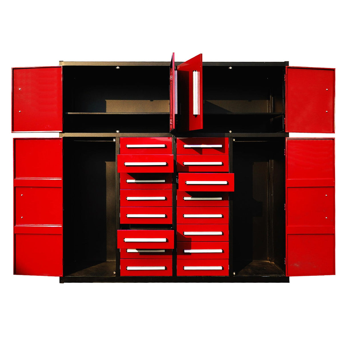 7' Garage Storage Workbench System with 16 Drawers & 4 Cabinets