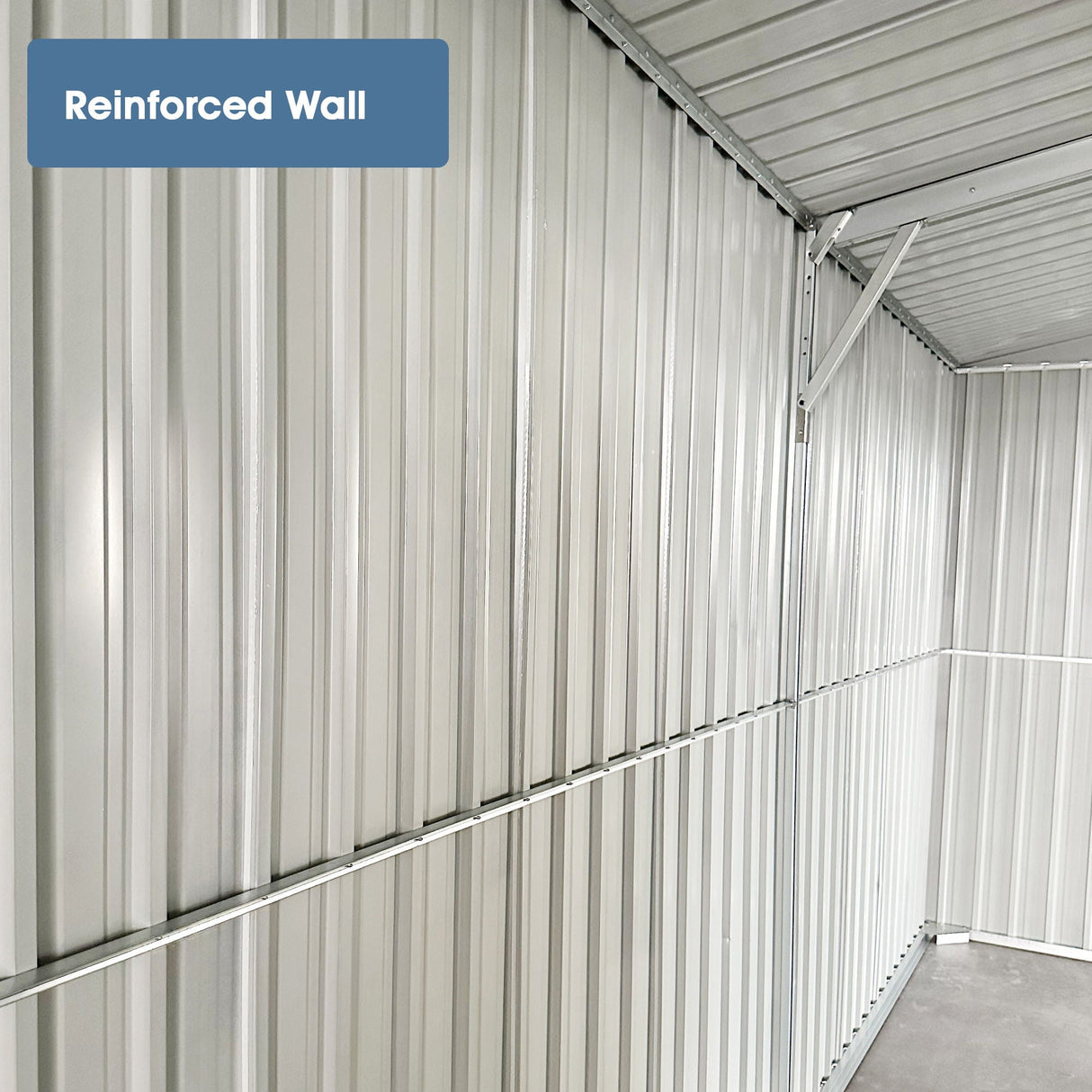 20' × 13' Galvanized Metal Garage Shed with Side Entry & Four Vents – Dark Gray