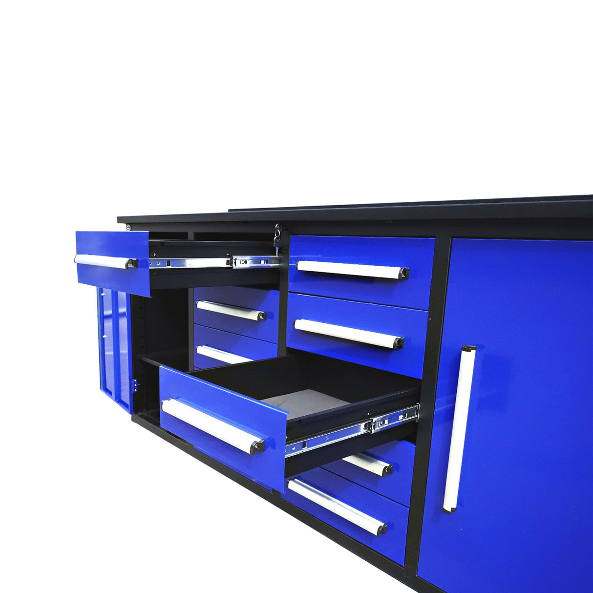 Steelman 7' Heavy-Duty Workbench with 10 Drawers & 2 Cabinets