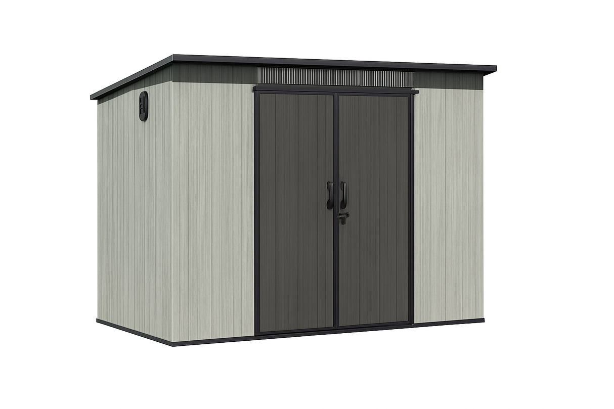 6' × 9' Outdoor Resin Storage Shed with Windows, Skylight & Ventilation