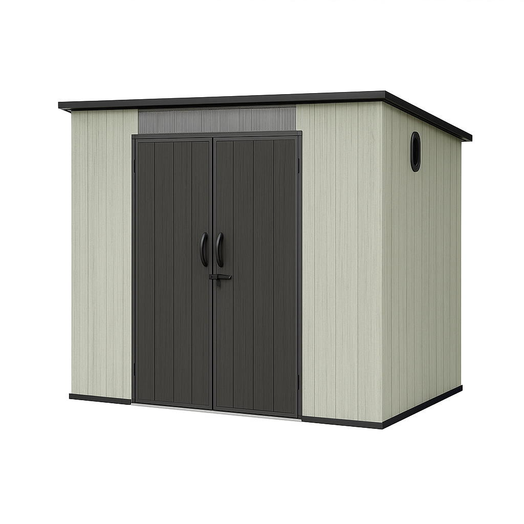 6' × 8' Outdoor Resin Storage Shed with Windows, Skylight & Ventilation