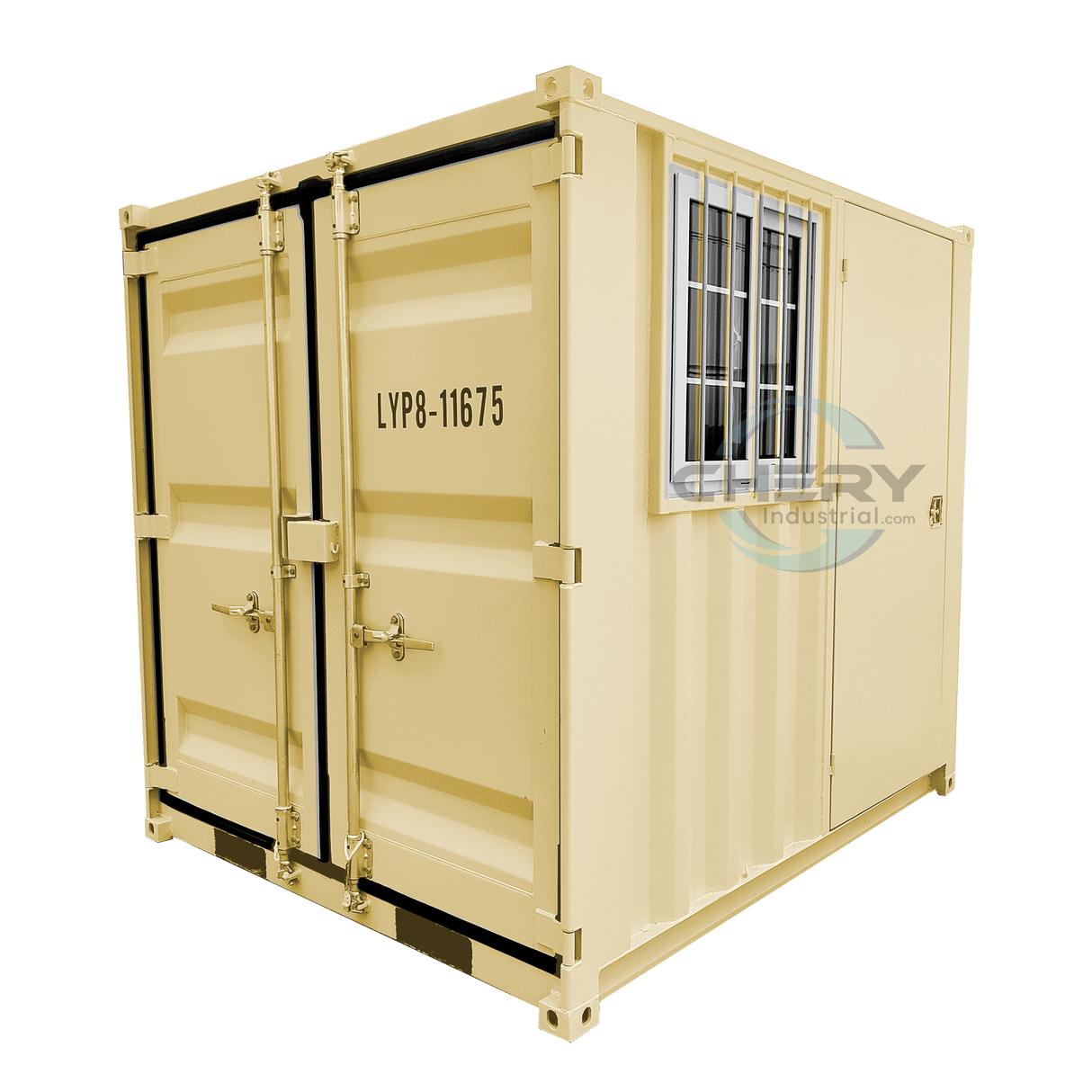 8' Compact Corten-Steel Shipping and Storage Container with Door & Window