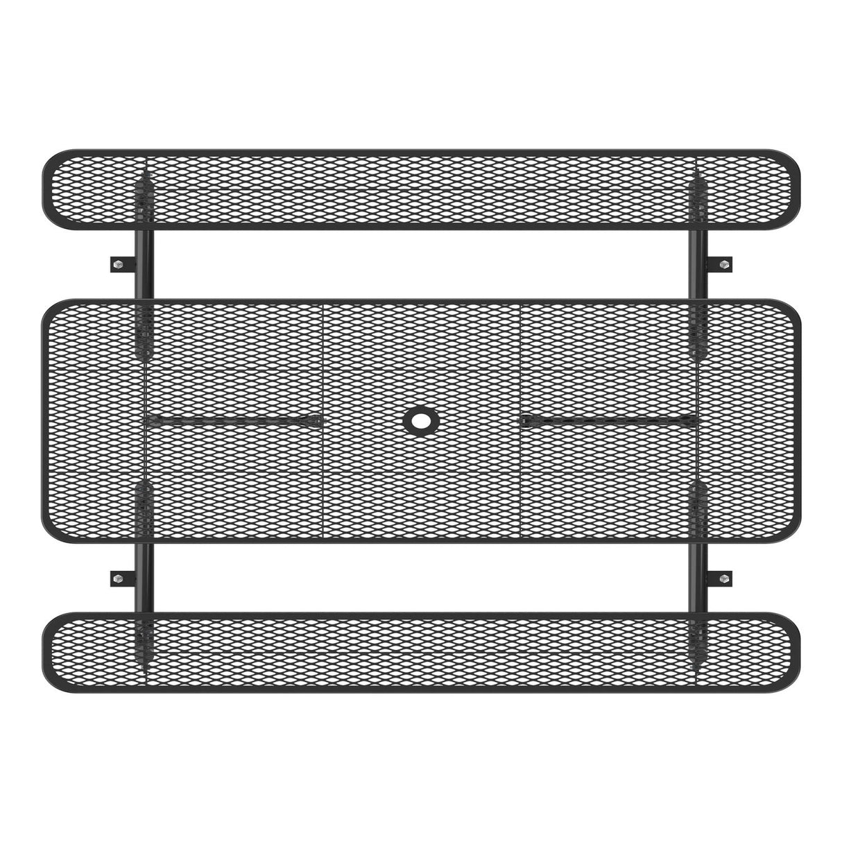 8' Green Rectangular Outdoor Picnic Table with Umbrella Hole
