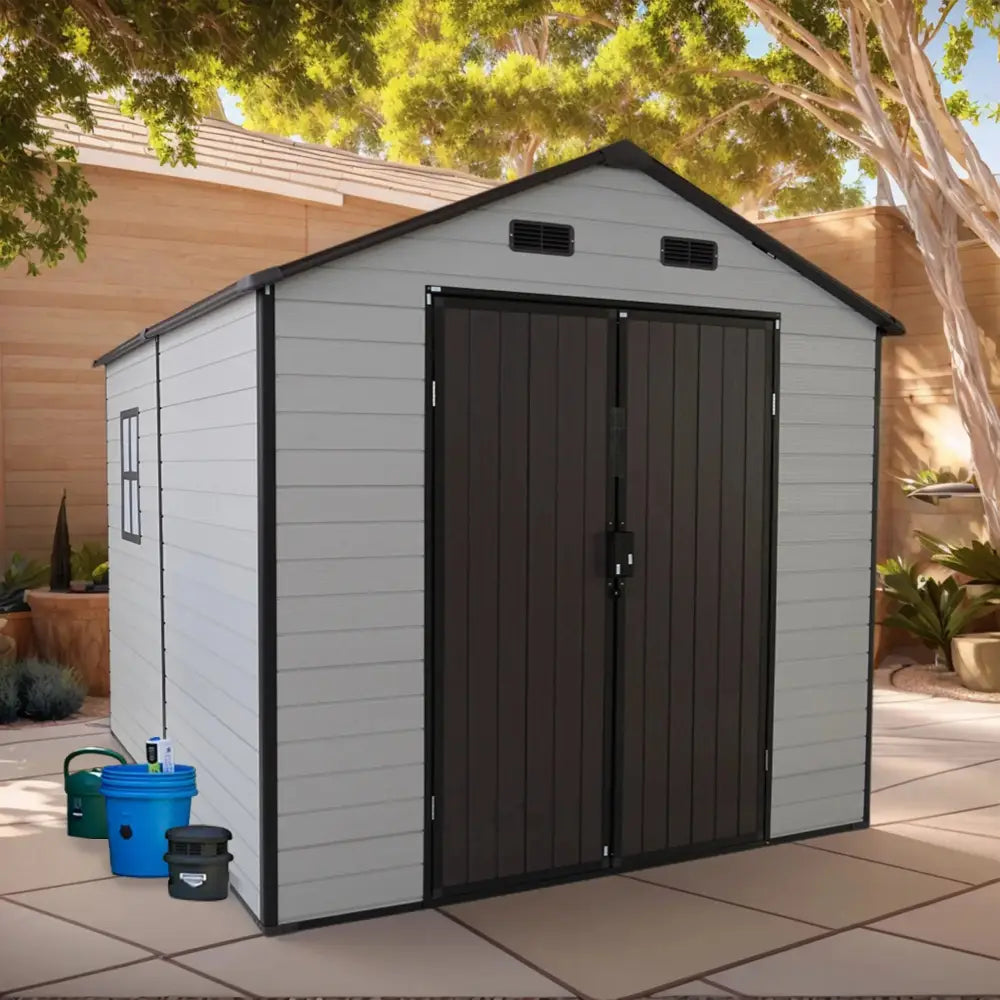 8' × 8' Resin Storage Shed with Aluminum Frame & Floor