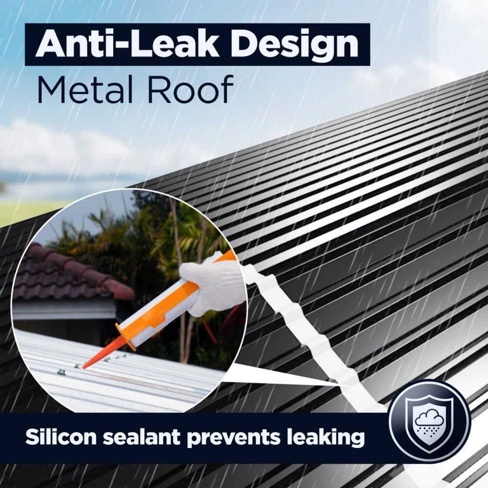 12' × 25' Heavy-Duty Metal Carport with Corrugated Steel Roof
