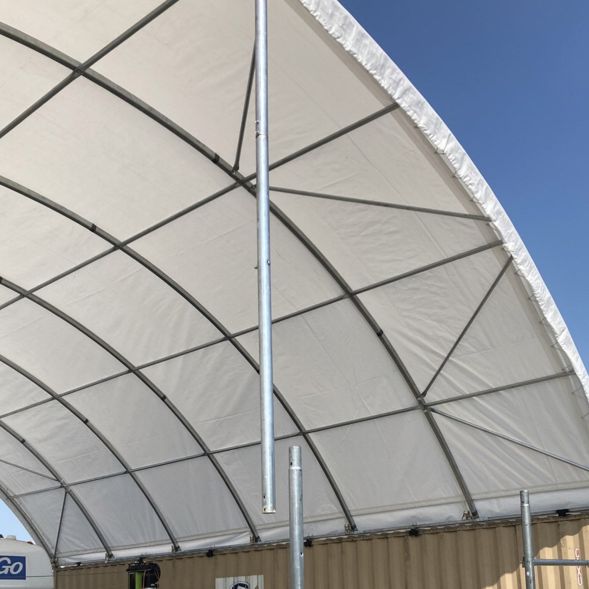 40' × 40' × 13' Shipping-Container Canopy Shelter