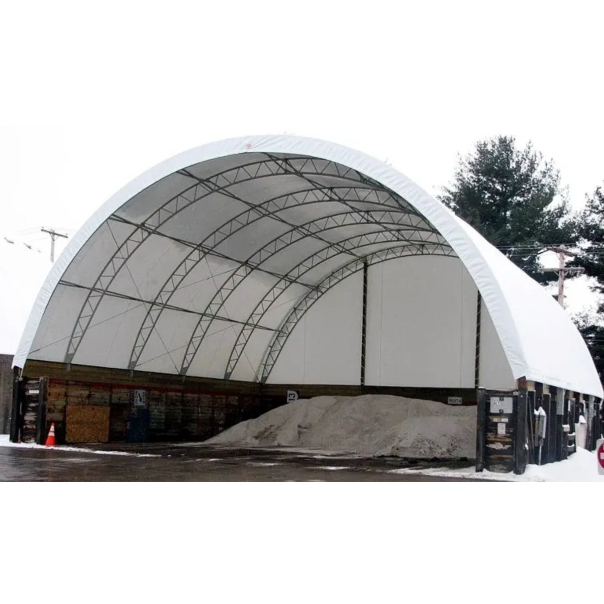 40' × 40' × 15' Double-Truss Shipping-Container Canopy Shelter
