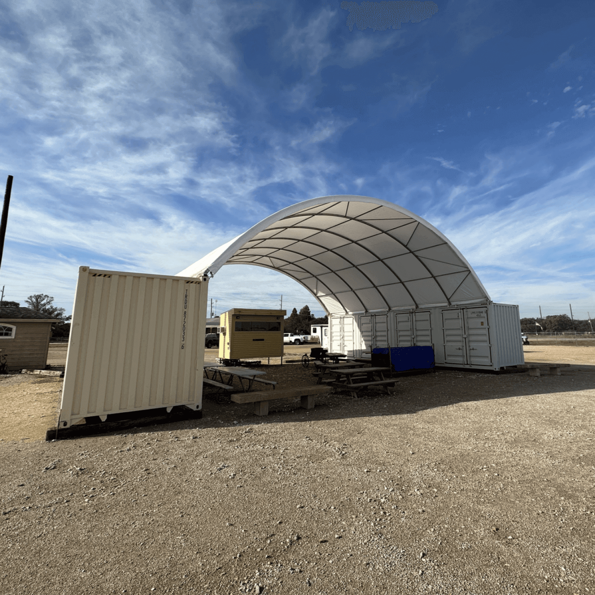 40' × 40' × 13' Shipping-Container Canopy Shelter