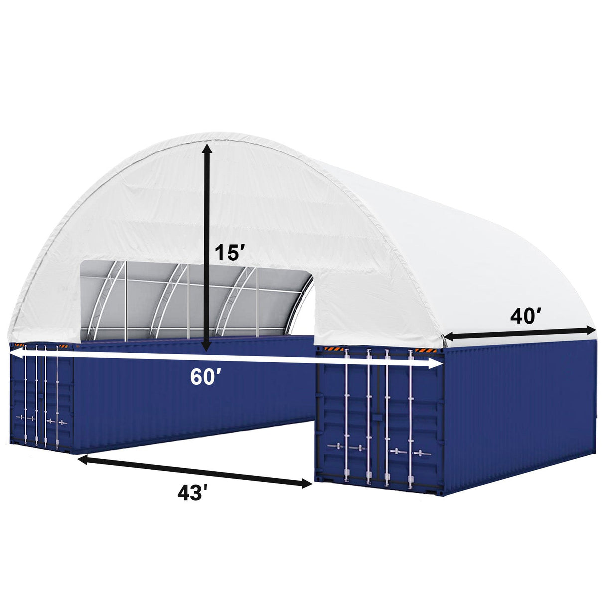 60' × 40' × 15' Double-Truss Container Canopy Shelter