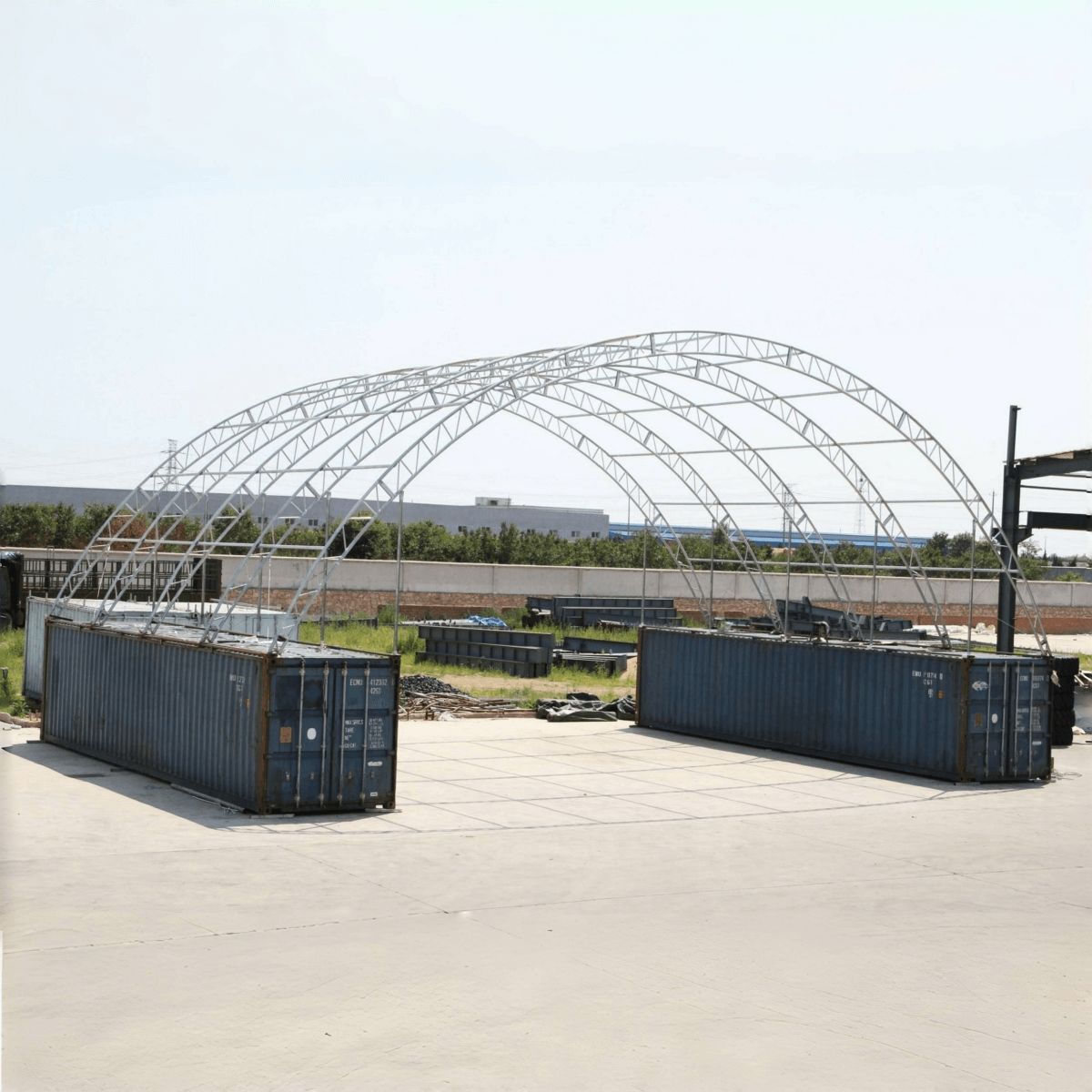 60' × 40' × 15' Double-Truss Container Canopy Shelter