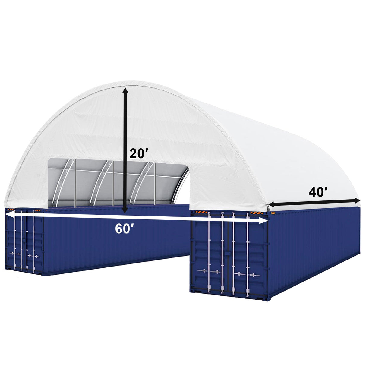 60' × 40' × 20' Double-Truss Container Canopy Shelter