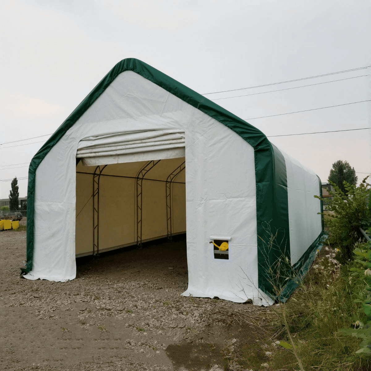 Gold Mountain 20' × 33' × 16' Double-Truss Storage Shelter with Dual Roll-Up Doors