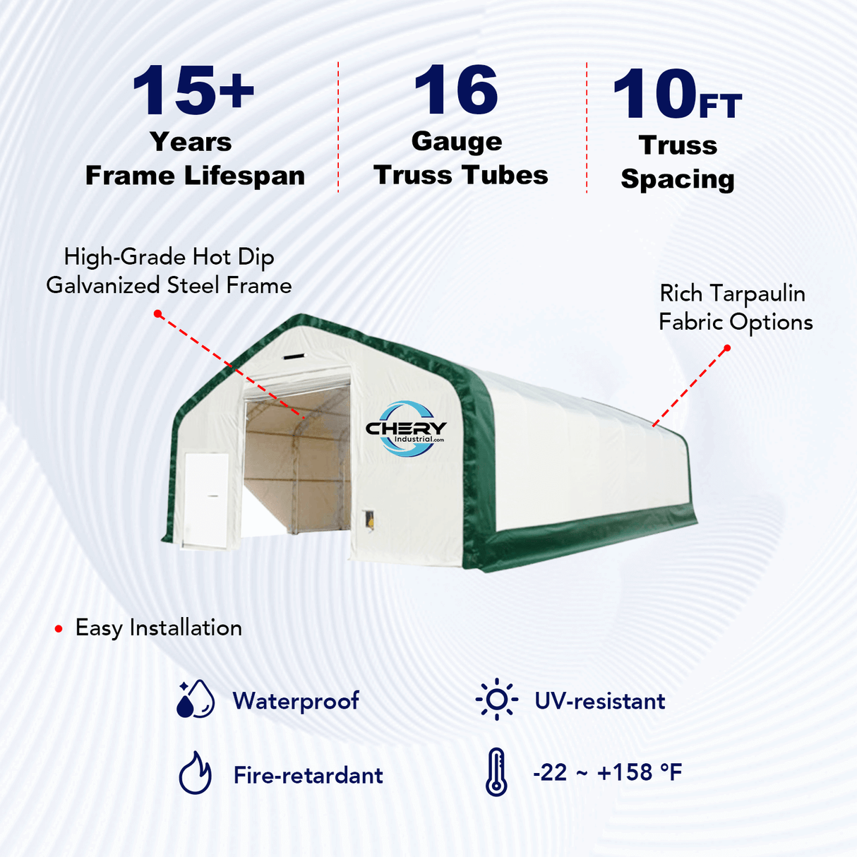 Gold Mountain 30' × 80' × 20' Double-Truss Storage Shelter with Dual Roll-Up Doors