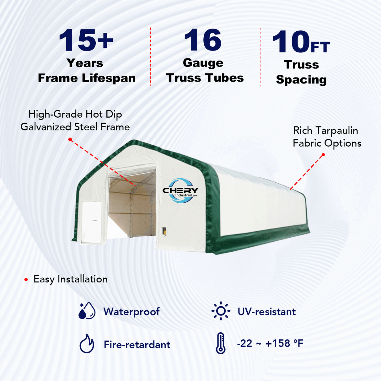 Gold Mountain 30' × 40' × 20' Double-Truss Storage Shelter with Dual Roll-Up Doors