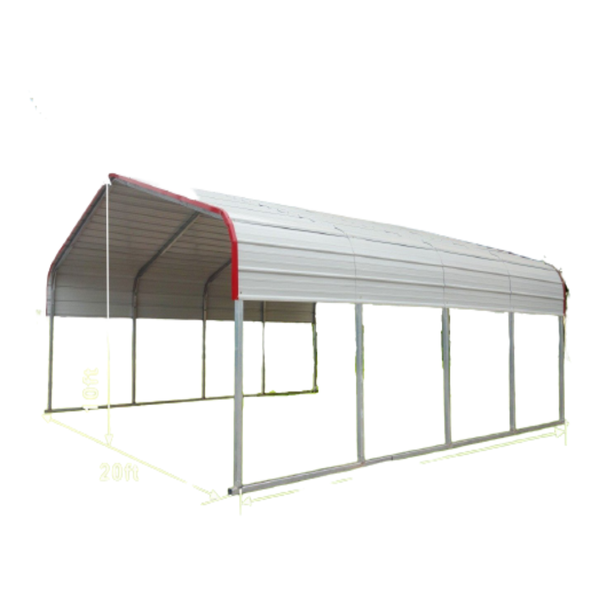 Golden Mount Classic 20' × 20' Galvanized-Steel Carport