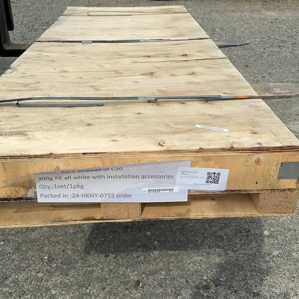 White 300 GSM PE Rear Panel Kit for 20'-Wide Container Shelters