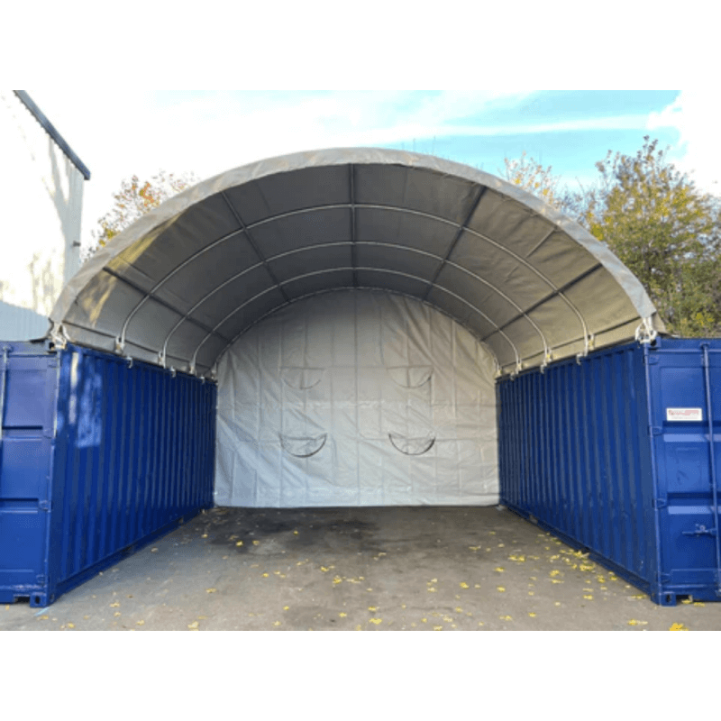 White 300 GSM PE Rear Panel Kit for 20'-Wide Container Shelters