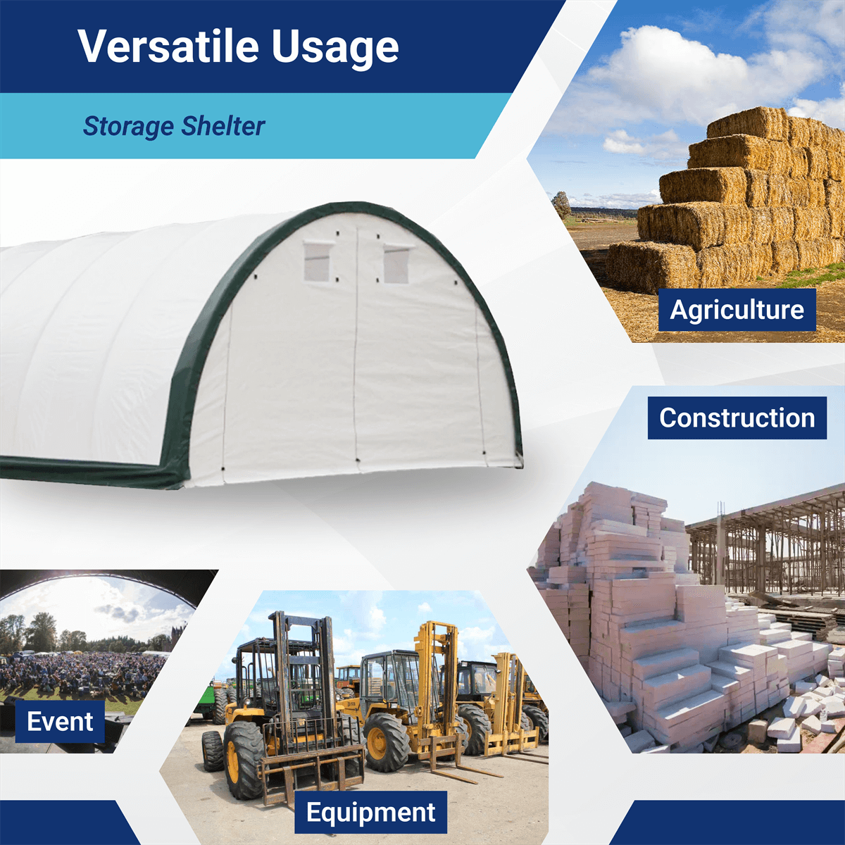 Gold Mountain 20' × 30' × 12' Reinforced Single-Truss Storage Shelter