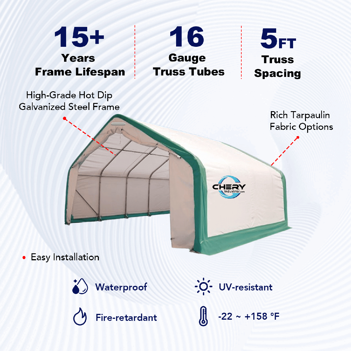 Gold Mountain 20' × 20' × 12' Single-Truss Storage Shelter — product view 4