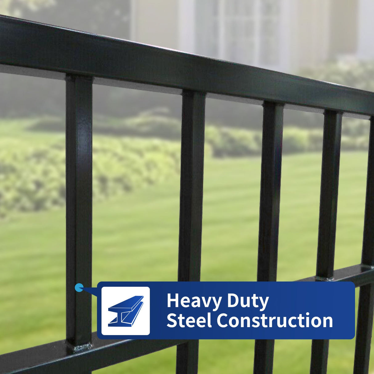 20' Galvanized-Steel Dual-Swing Farm Driveway Gate with Posts, Hinges & Lock