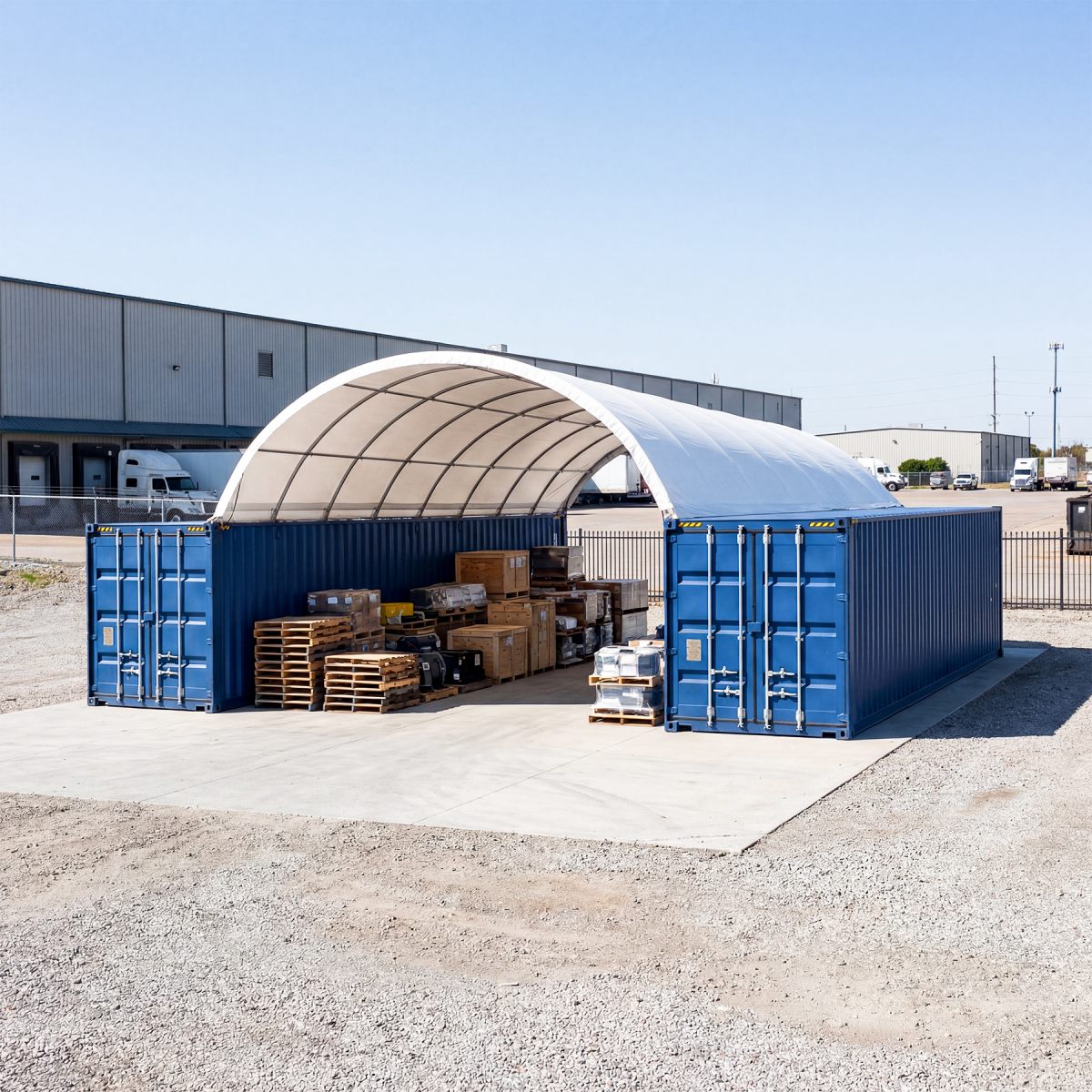 20' × 40' Shipping-Container Canopy Shelter